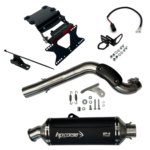 Preview: Yamaha Ténéré 700 Addventure Upgrade Set | HP Corse SP-2 Black + ADDVENTURES Kennzeichenhalter